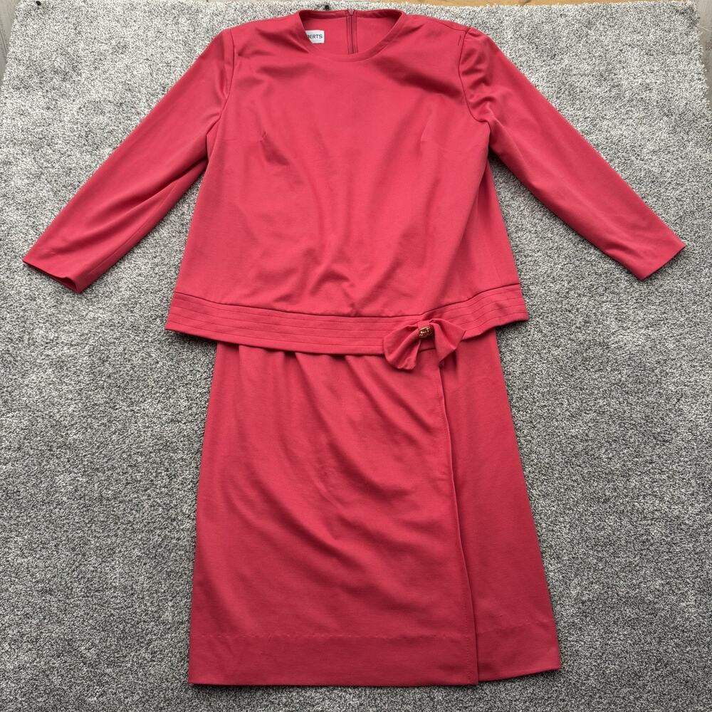 Vintage 80s Diane Roberts Skirt Set Women Sz 13 Office Chic Retro Minimalist USA